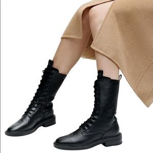 Zara combat boots black size 39 EU 8 US NEW